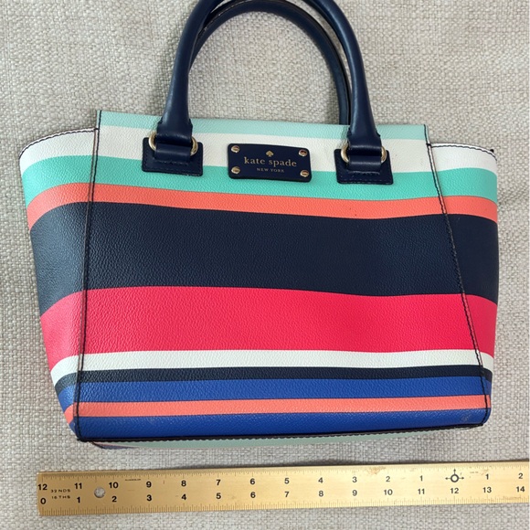 Kate Spade EUC Camryn Wellesley Tropical Stripe Coated Canvas - Picture 8 of 14
